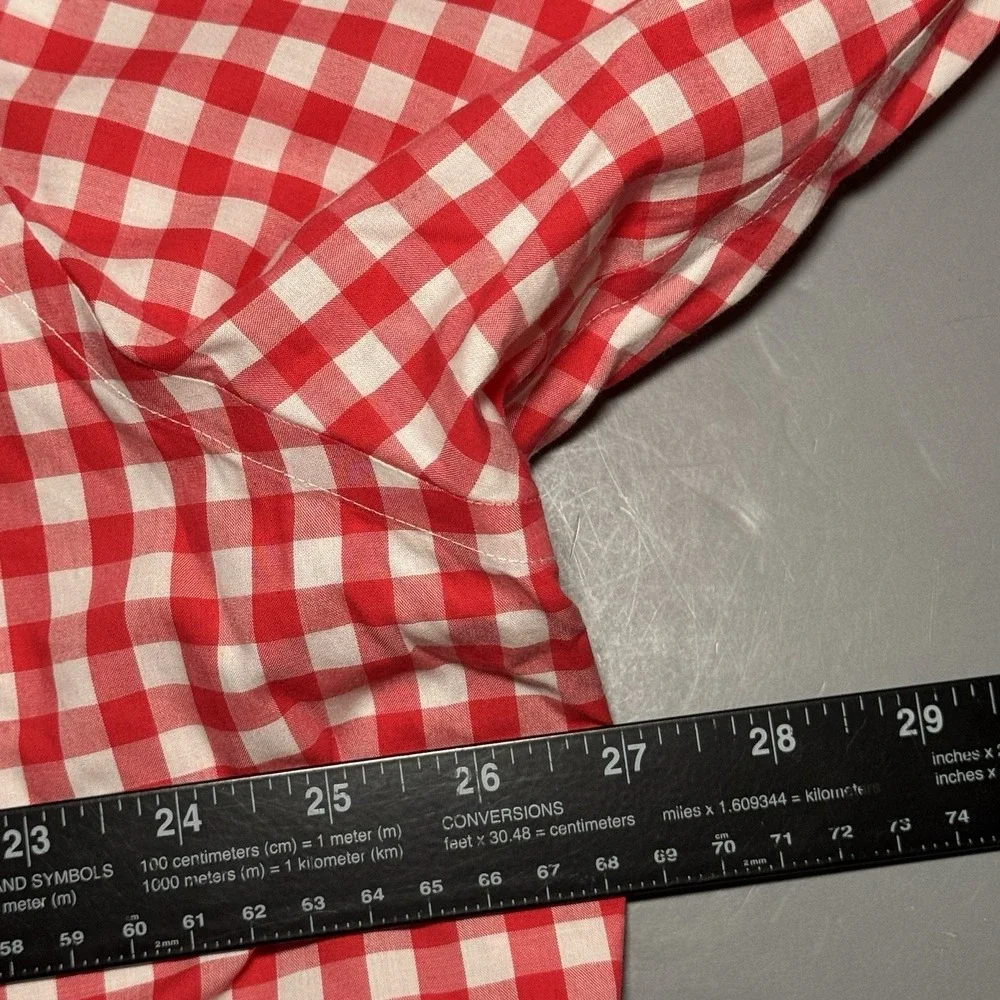 Polo Ralph Lauren Shirt XXL 2XL Non Iron Gingham Plaid Red Long Sleeve Button